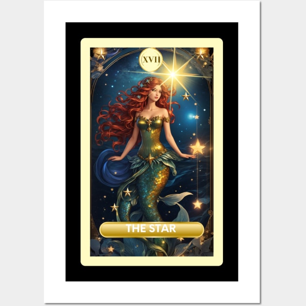 The Star Card From the Light Mermaid Tarot Deck. Wall Art by MGRCLimon